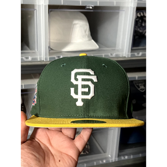 New Era San Francisco Giants Hat Oakland A's Green and Yellow Battle of the Bay - Picture 3 of 7